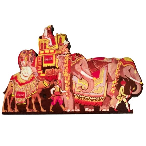 Sheilas Coca-Cola Circus Parade Elephants 1998 Wooden Plaque Collectible Decorat - Picture 4 of 5